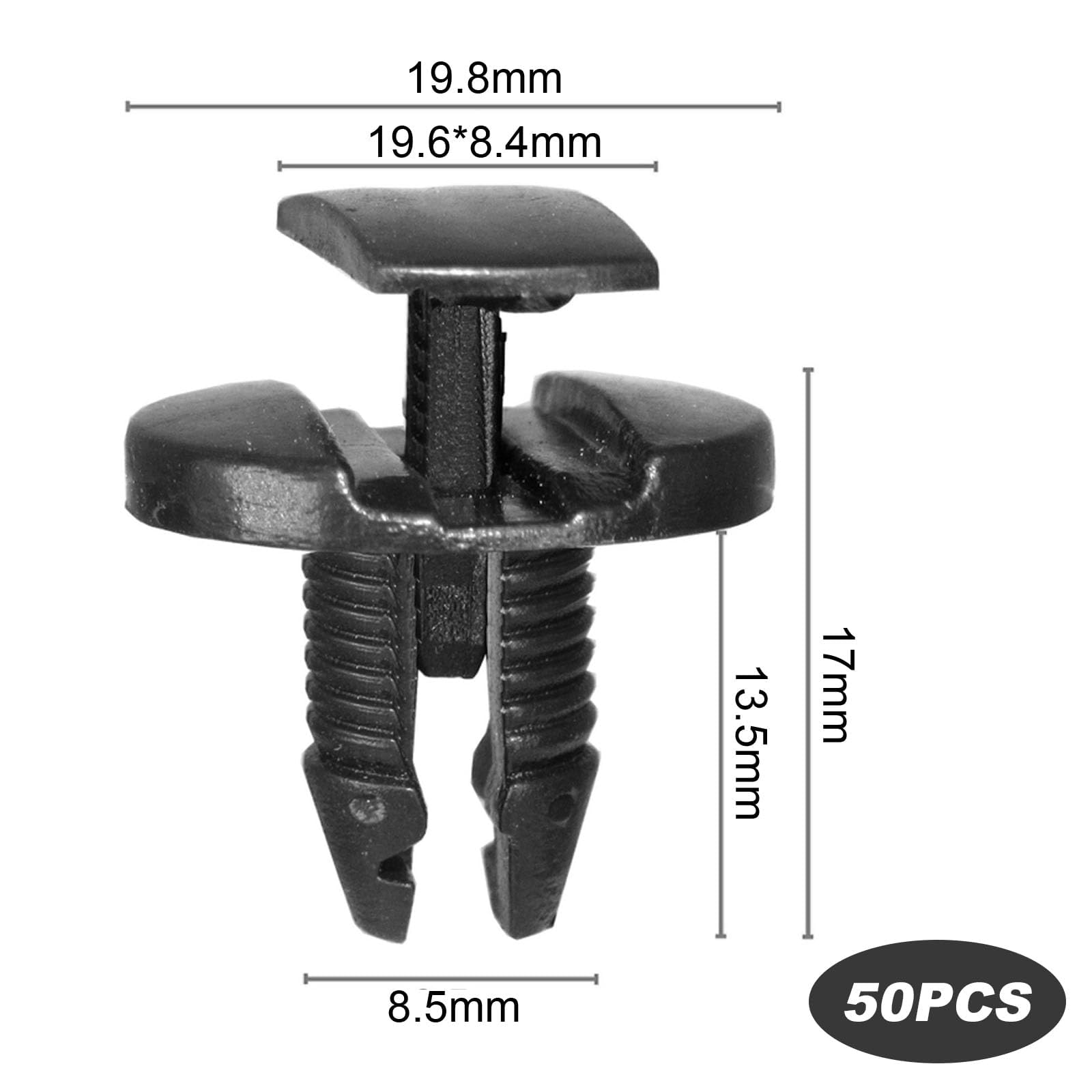 Klipsy samochodowe 50 szt., klipsy samochodowe 8 mm, klipsy do karoserii, nity z tworzywa sztucznego, klips samochodowy, kompatybilny z Citroenem Peugeot Jumpy Berlingo C3, C4, C5, C6 clio2