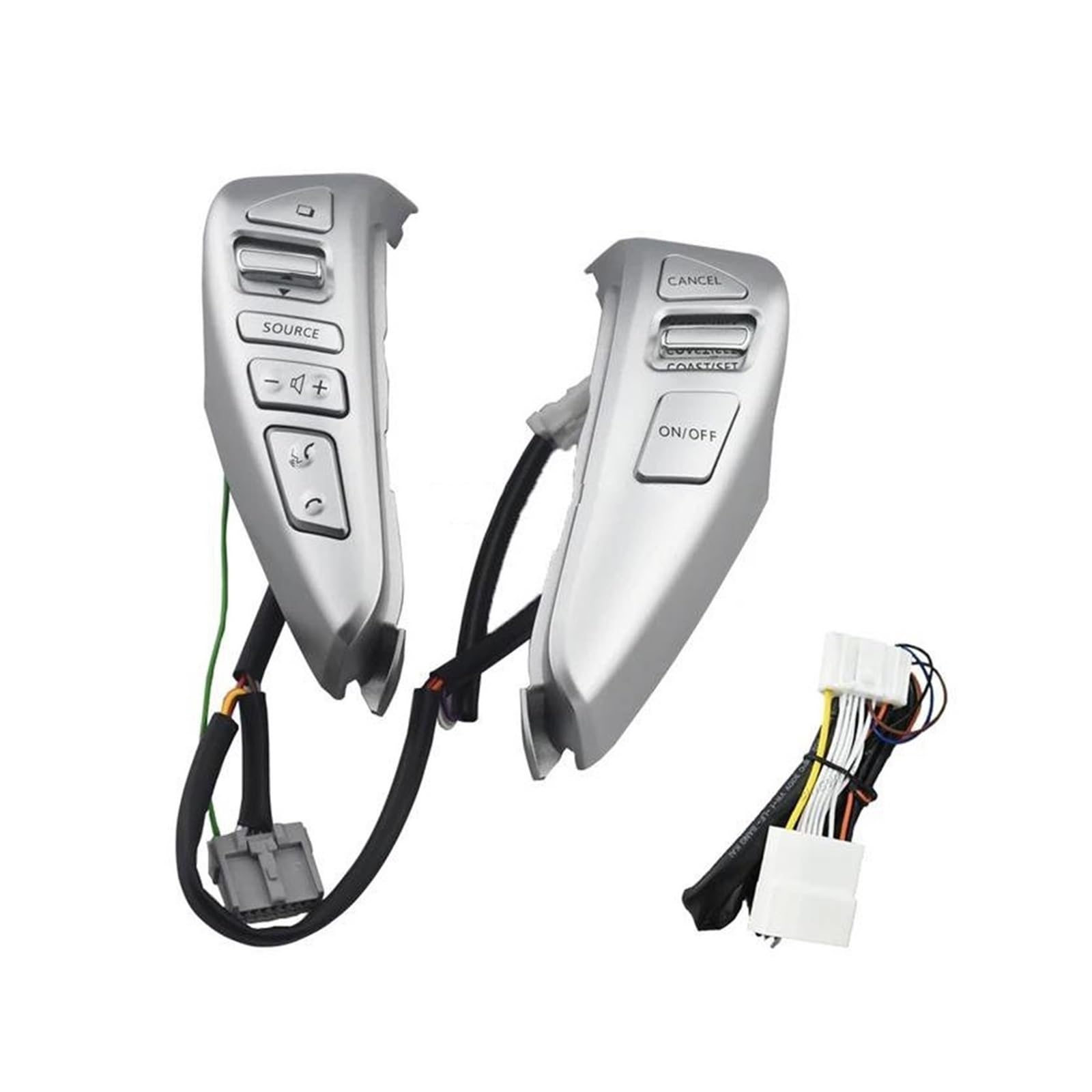 Lenkrad Tasten Schalter Für Nissan Für Sentra 2013 2014 2015 Für Versa 2014-2015 25550-3DA6A Farbe Lenkrad Tasten Tempomat Schalter(Sliver-wire)