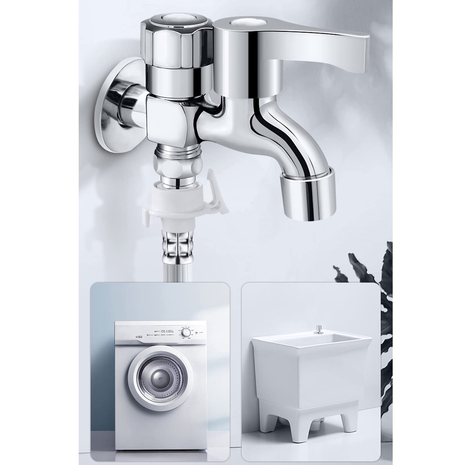 CMBSSTFC Rubinetto a Cascata per lavabo Rubinetto per lavabo a Parete Miscelatore monocomando per Acqua Calda e Fredda Rubinetto per Verdure monocomando per Bagno(Cromo B)