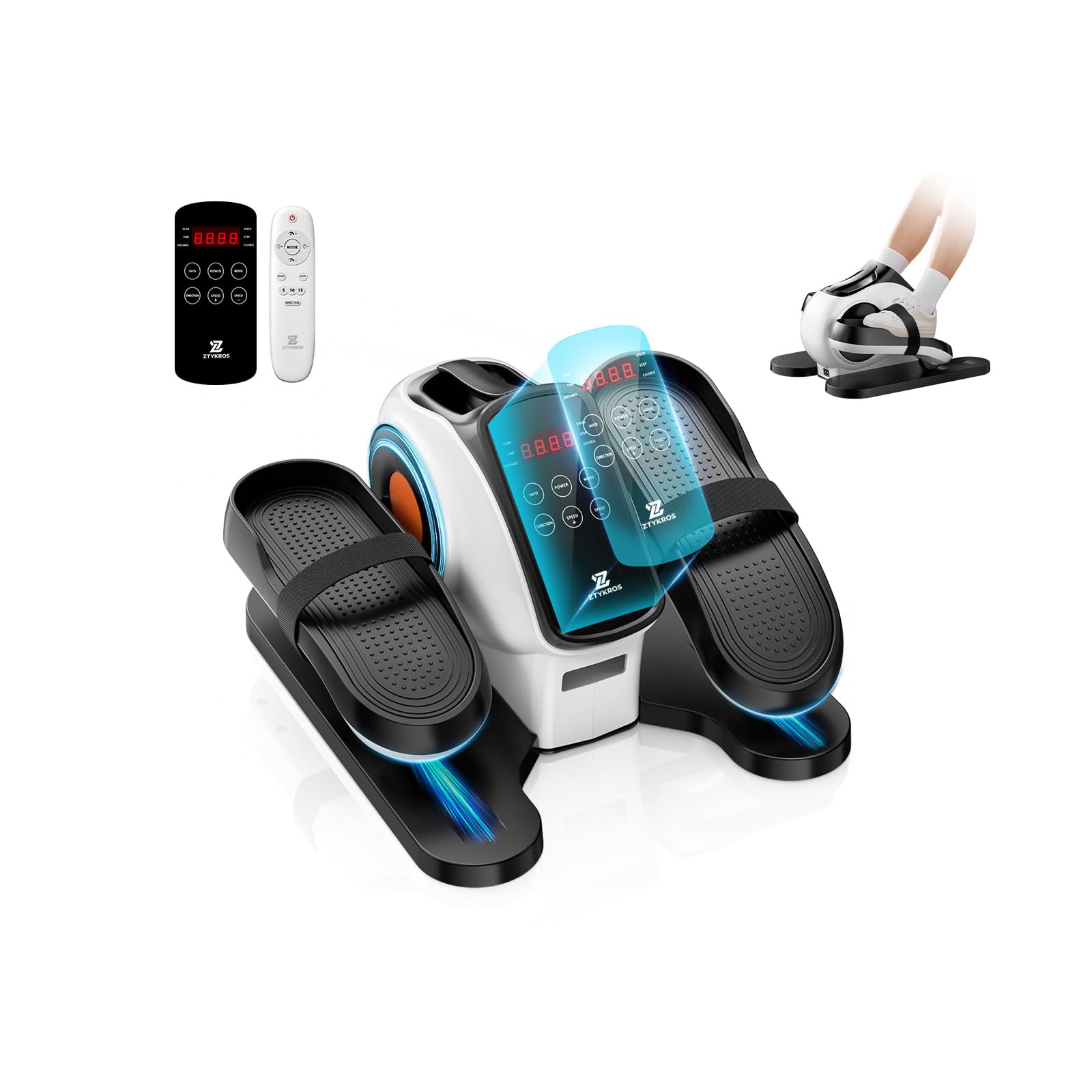 Under Desk Elliptical Machine, Ellipse Leg Exerciser As Seen On Tv While Sitting for Seniors, Pedal Exerciser with 15 Level Adjustable Resistance & 5 Auto Mode Fully Assembled Home Office