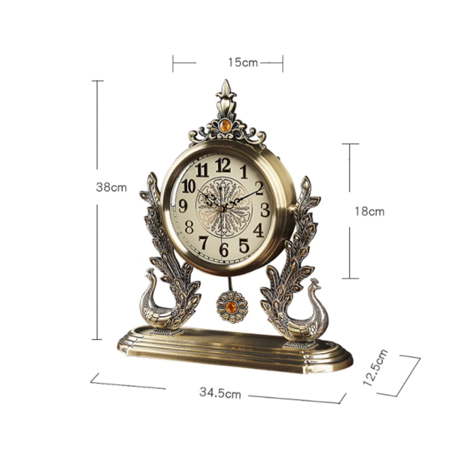 Despertador Aleación Metal Desk Reloj Sala de Estar Mute Mute Desk Desk Rechorje Adornos de la decoración del hogar Descripción del hogar Reloj Reloj de Escritorio