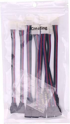 Miniatura 7 de iCreating 10 unids LED 5050 RGB conector de luz de tira de 4 pines conductor de 0.394 in de ancho tira a controlador puente sin soldadura abrazadera