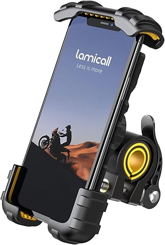 Miniatura 8 de Lamicall Soporte para teléfono de bicicleta, soporte de teléfono para motocicleta, abrazadera para manillar de motocicleta, clip de teléfono para