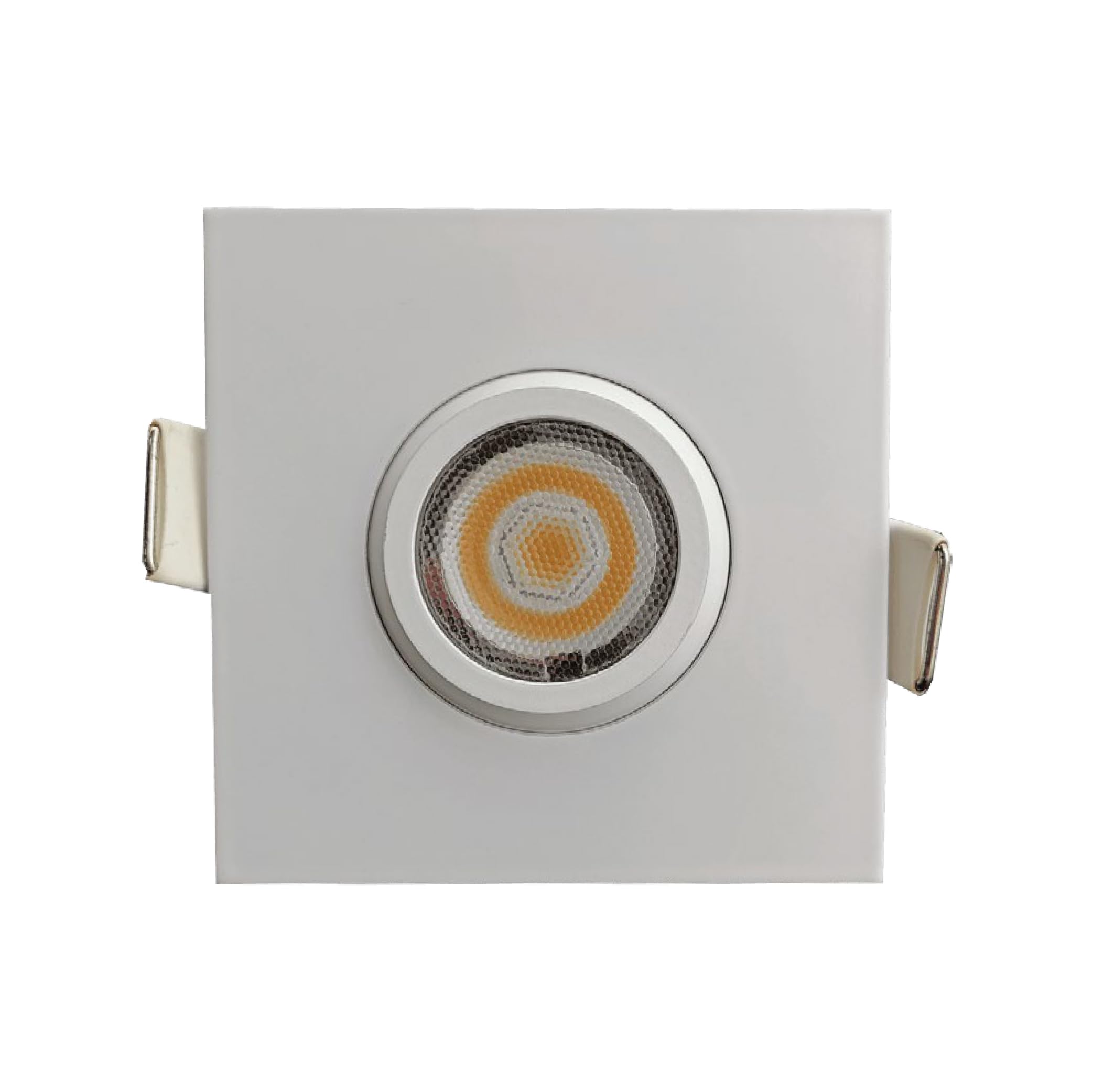 goodlite 3-inch square white recessed gimbal adjustable swivel eyeball led light, selectable color temperature 27k-30k-35k-41k-50k, 8w, 650 lumens, 120v, dimmable, etl, 1ct. (g-19851)