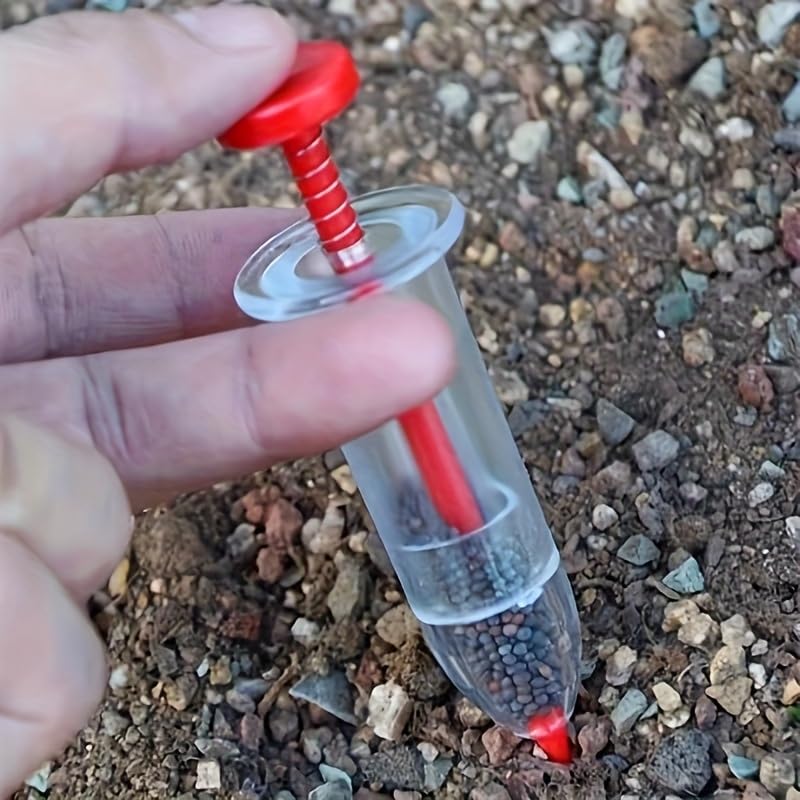 Dispensador de semillas estilo jeringa para jardín miniatura 1