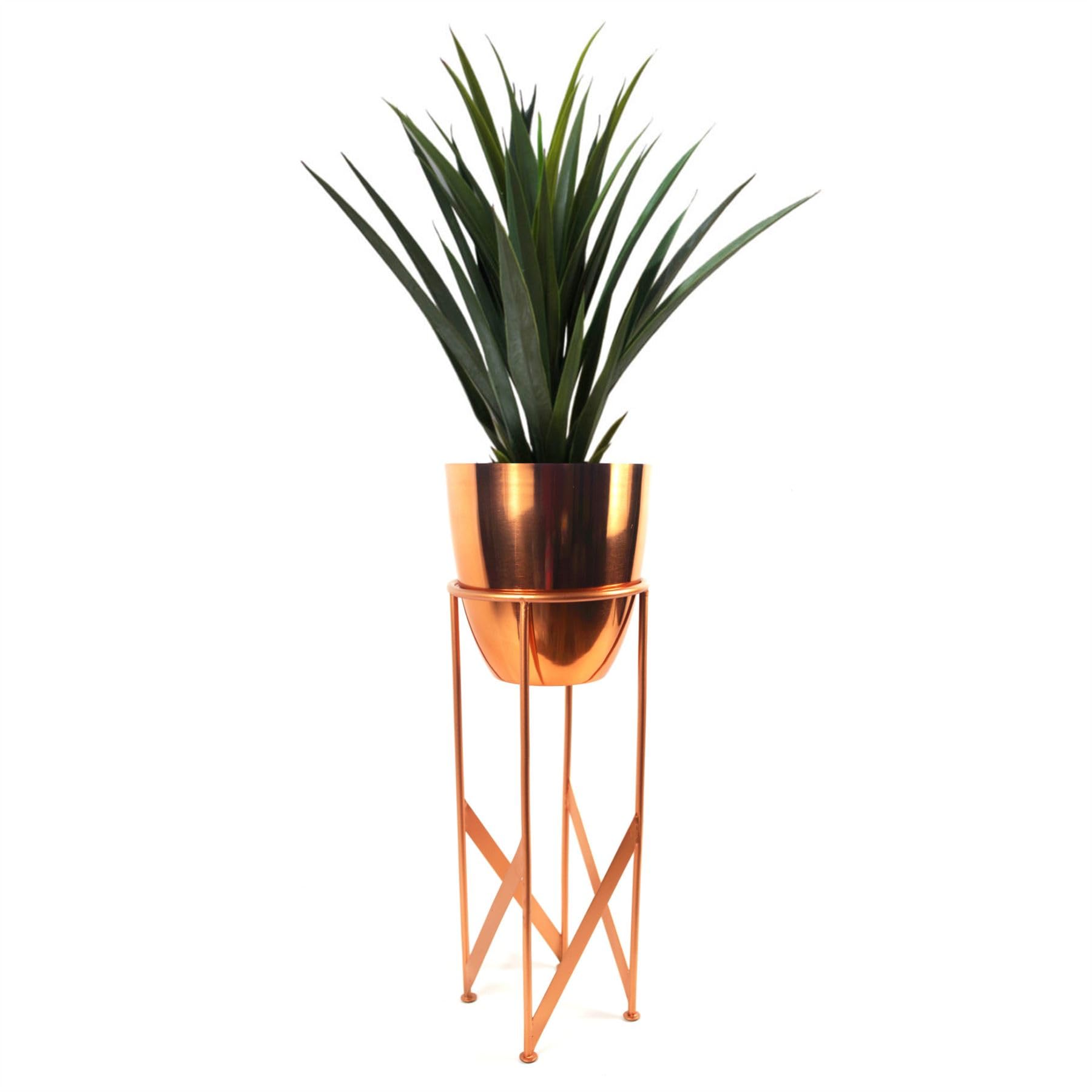 Botanik Artificial Yukka Plant - 3ft - Copper Metal Planter