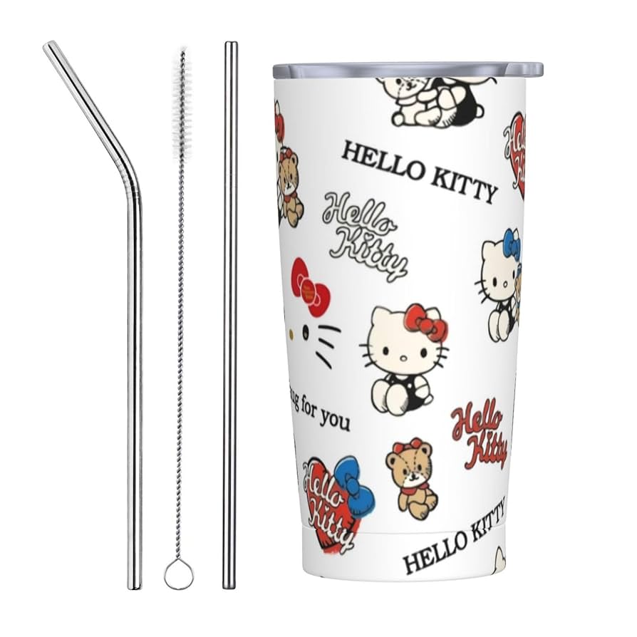 Amazon | ハローキティ (4) ストロー&ストローブラシ付き