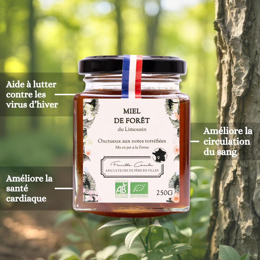 Les Abeilles de Malescot – Assortiment Gourmet de 5 Miels gourmets – Forêt, Vanille, Noisettes, Piment, Myrtille – Miels artisanaux et créations gourmandes – 125 g à 250 g