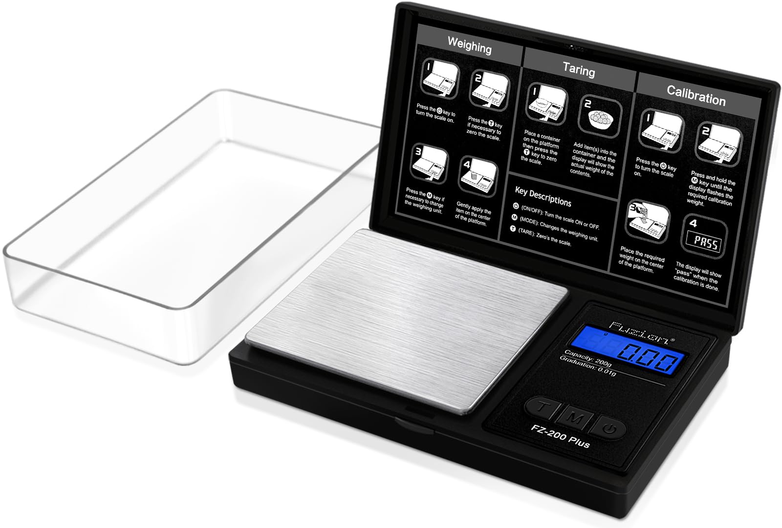 Fuzion Digital Pocket Gram Scale .01 Gram Accuracy, 200g Mini Gram Scale, Small Scale for Food, Jewelry, Herb, Spice, Coin - Weight Gram and Oz