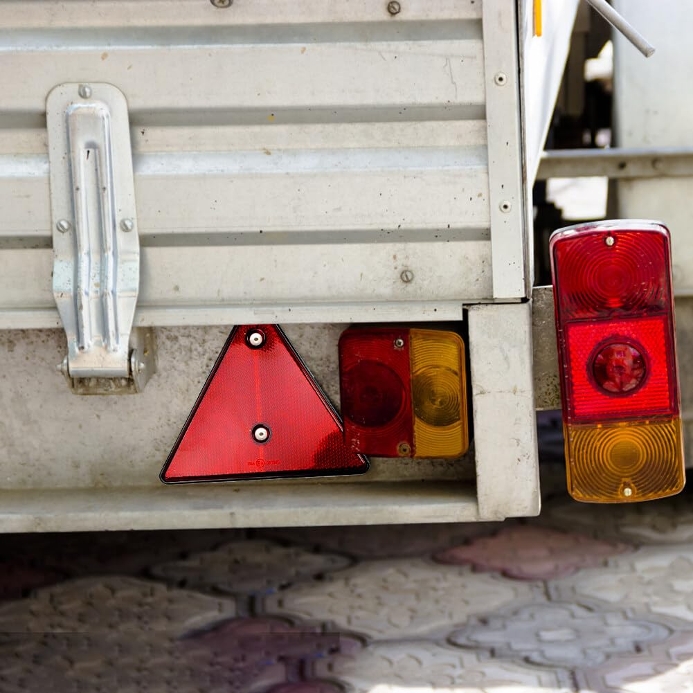 4PCS Triangle Reflectors,MoreChioce Triangle Emergency Warning Rear Triangle Reflector Vehicle Triangle Sign Reflective Triangles For Trailer For Car Truck Caravan Tractor