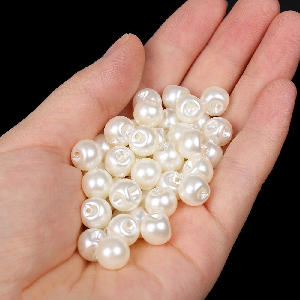 GORGECRAFT 1 Doos 100 Set 6mm Parel Knoppen Ronde Plastic Parelknopen met Spelden Kit voor Kleding Hoed Tassen Schoenversieringen DIY Breien Naaien Ambachten Sieraden Maken Benodigdheden