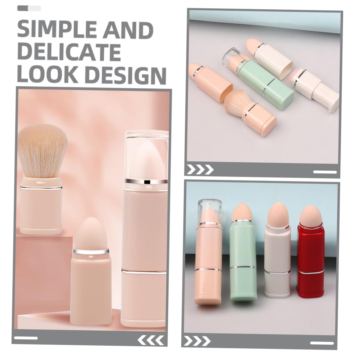 Gogogmee Highlighter Brush Double Sided Retractable Makeup Brush Portable for Foundation Blush