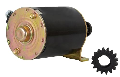 Miniatura 2 de RAREELECTRICAL Nuevo motor de arranque compatible con motores refrigerados Briggs & Stratton 12Hp 16Hp con engranaje libre por números de pieza