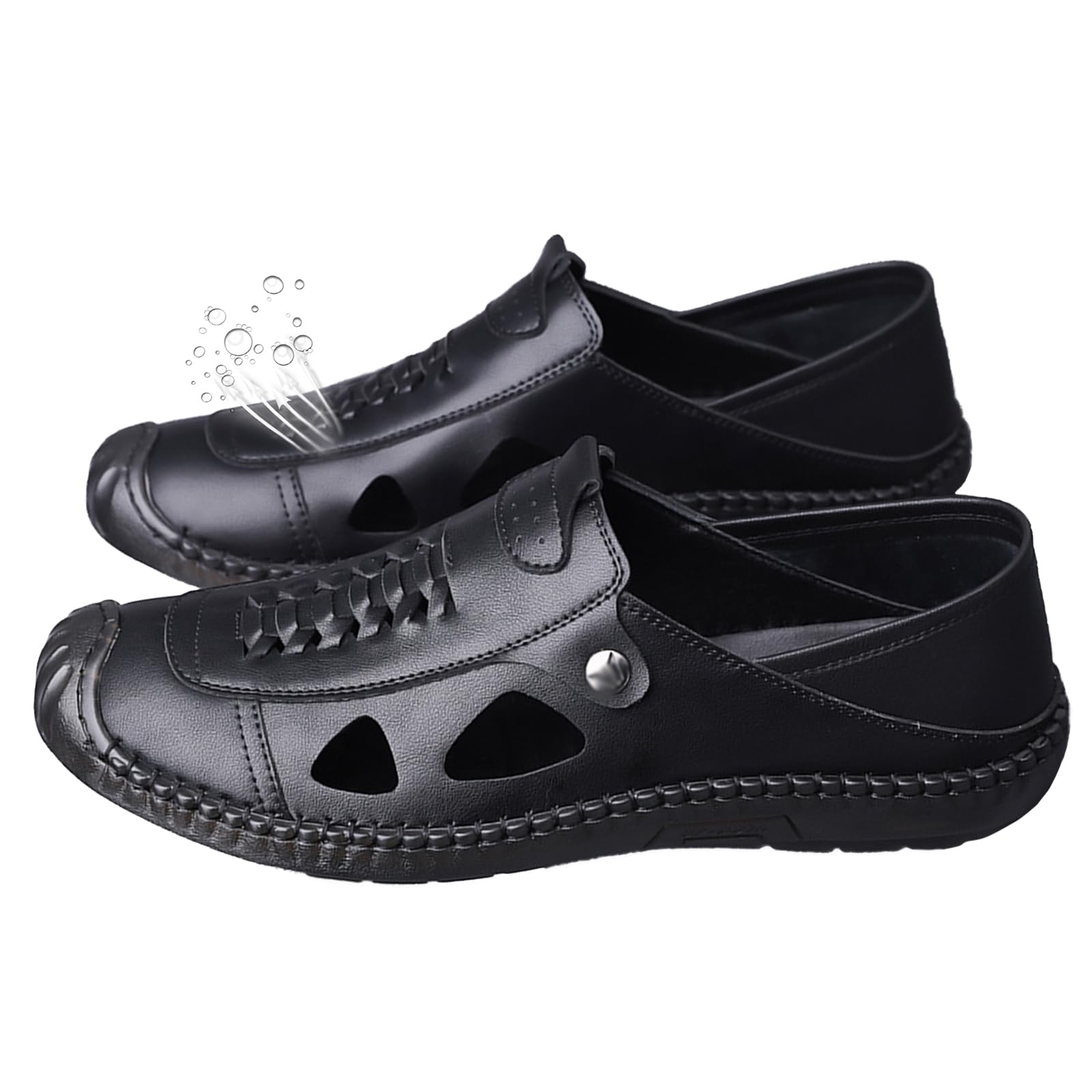 Sandalias Deportivas para Hombres Verano Cuero Transpirable Ligero Antideslizante Sandalias de Senderismo Trekking Al Aire Libre Playa Zapatos de Montaña