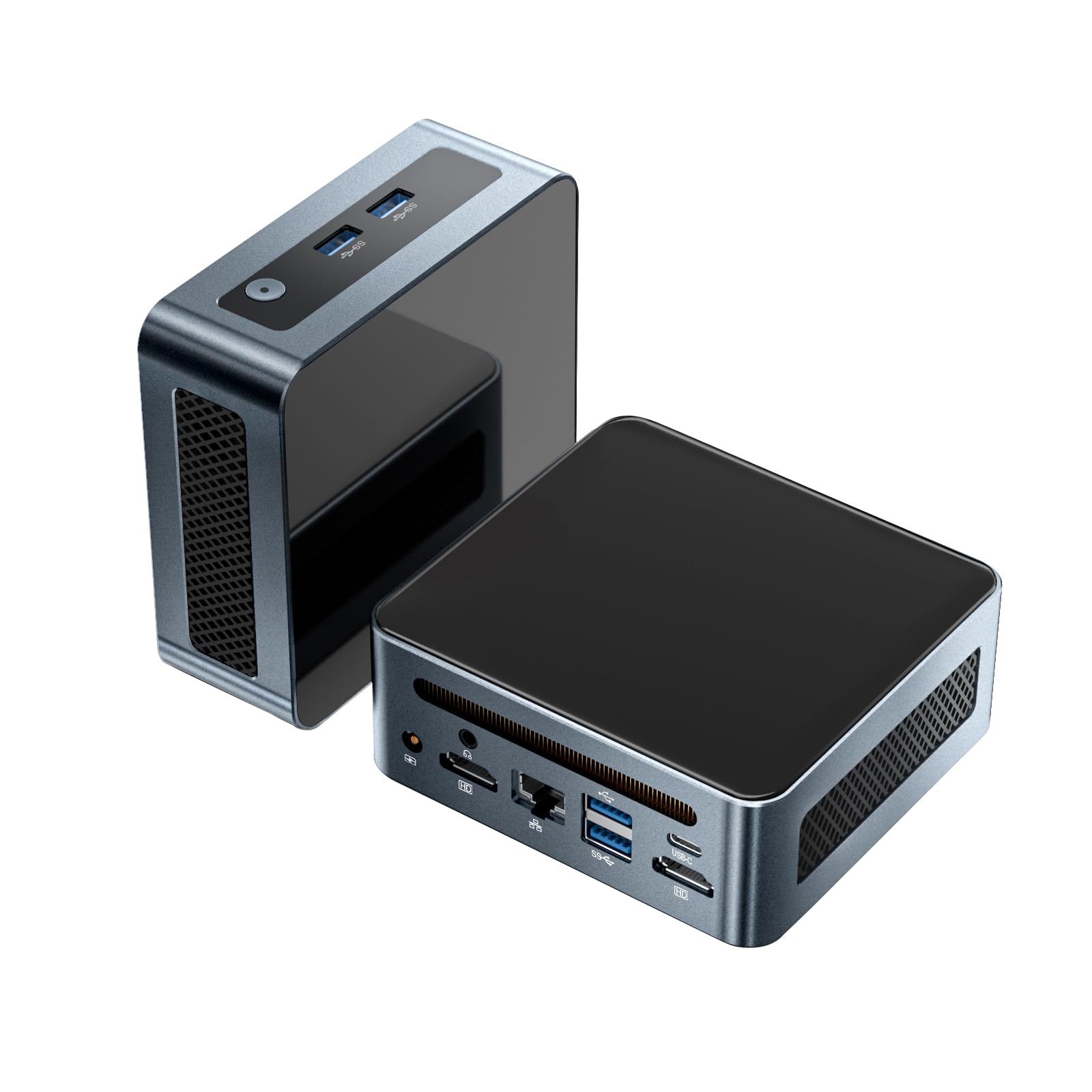 Binxarn Mini PC AMD Ryzen 5 5600H （UP 5500U 5700U 4.2GHz）, 6C/12T 16GB DDR4 RAM 512GB SSD, Triple 4K@60Hz Displays HDMI*2 + Type-C, WiFi 6/BT 5.2/LAN,