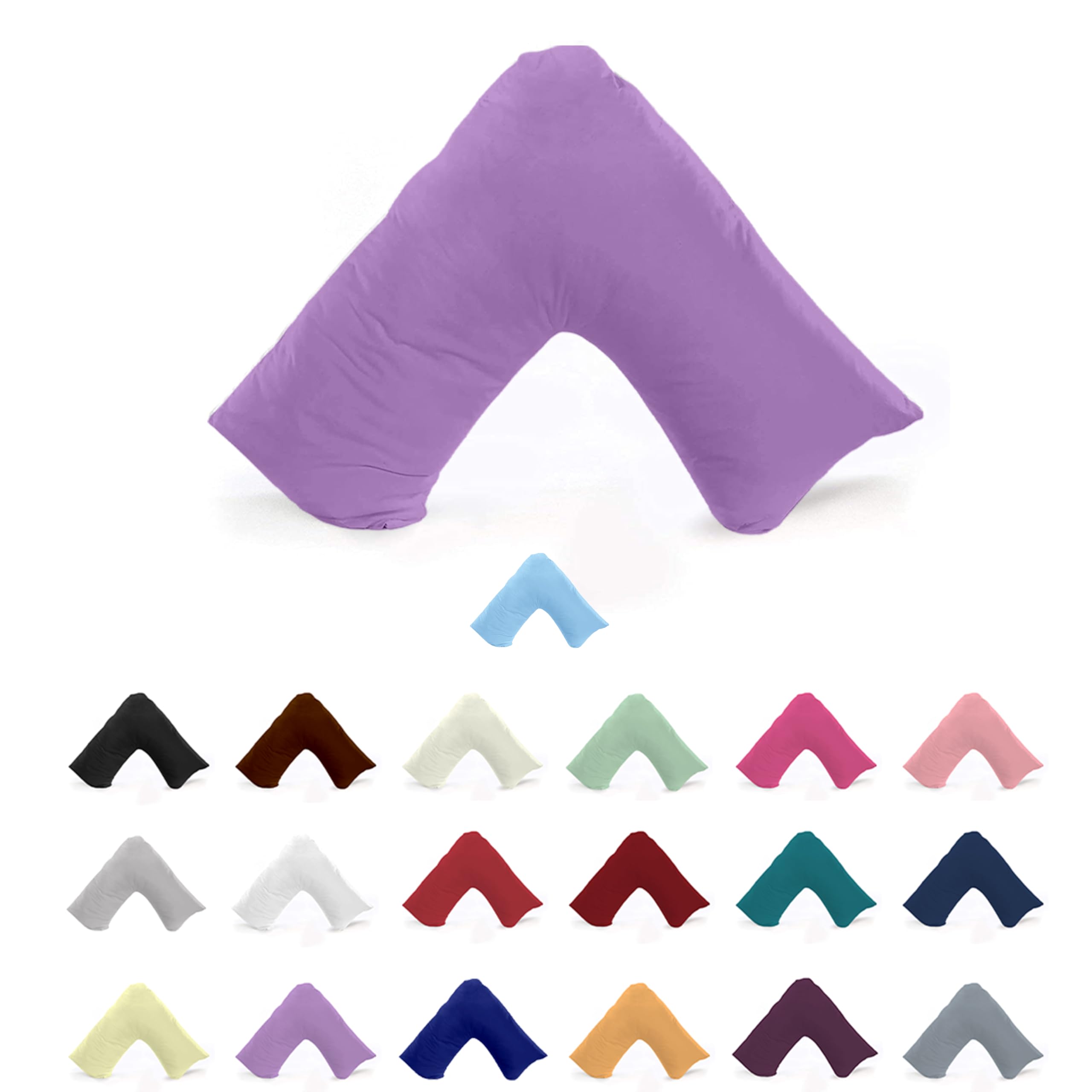 EGYPTO Orthopaedic V Shaped Pillow Nursing Pregnancy Back Support Cases (Lilac)