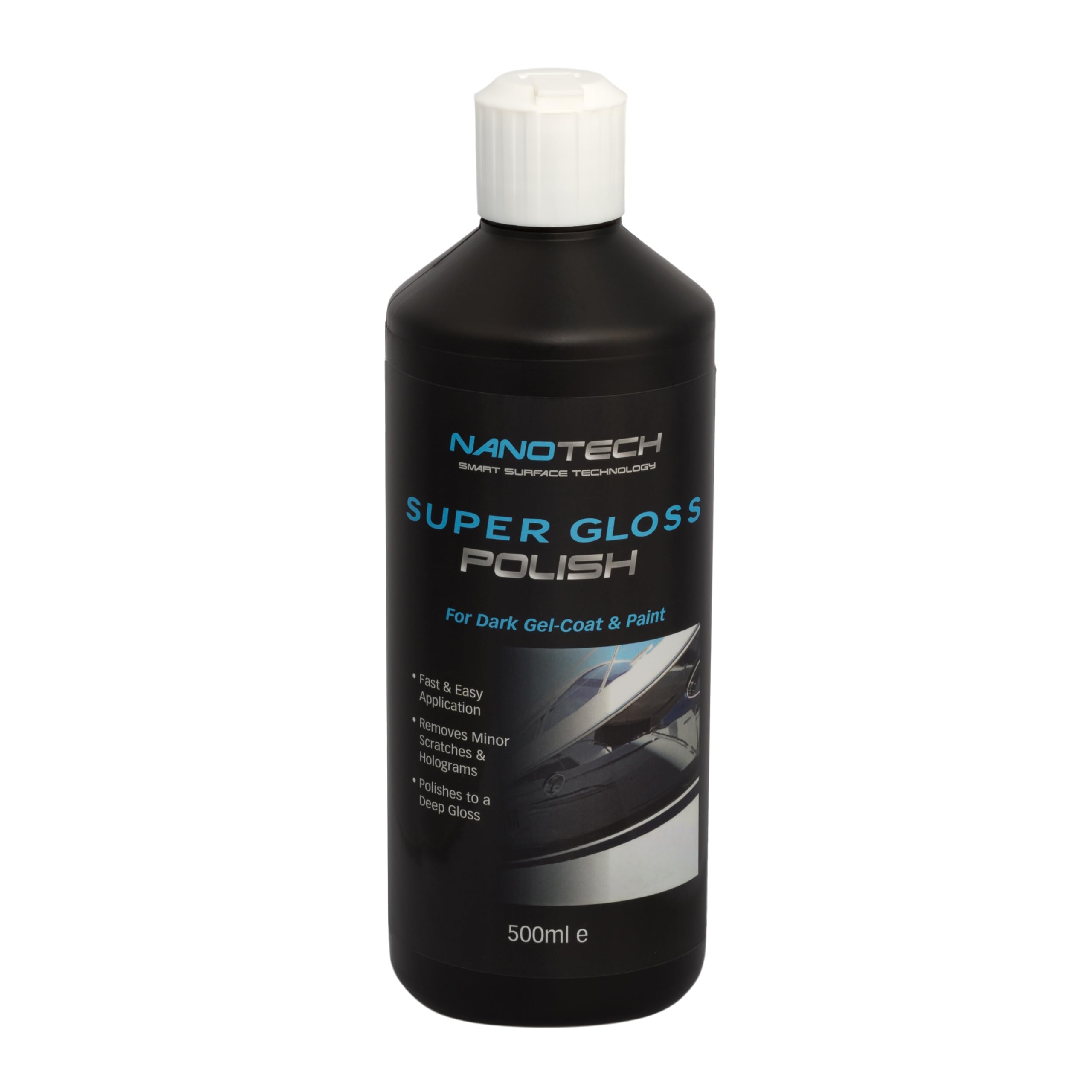 NanotechSST | Super Gloss Varnish 500ml Black | | High Gloss Marine Finish Varnish | Varnish for Gel Polishes for Boats | For Dark Color Gel Polish or Varnish