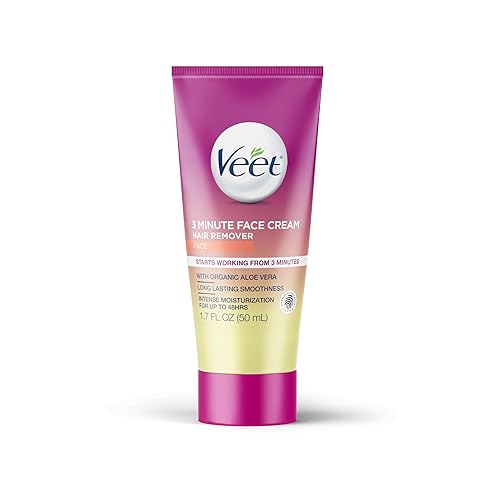 Miniatura 10 de Veet Crema depilatoria facial de 3 minutos para mujeres, crema depilatoria con aloe vera orgánico, kit de eliminación de vello facial de 2 piezas,