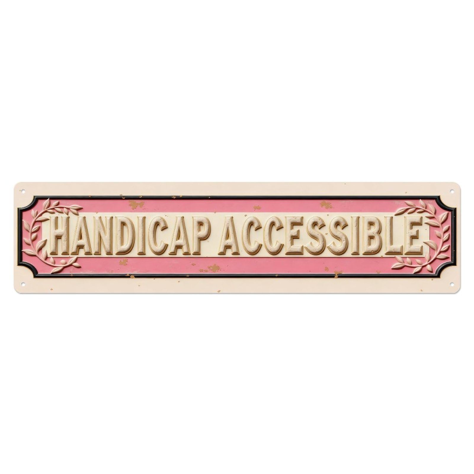 Handicap Accessible Sign Pattern Metal Tin Sign Plaque