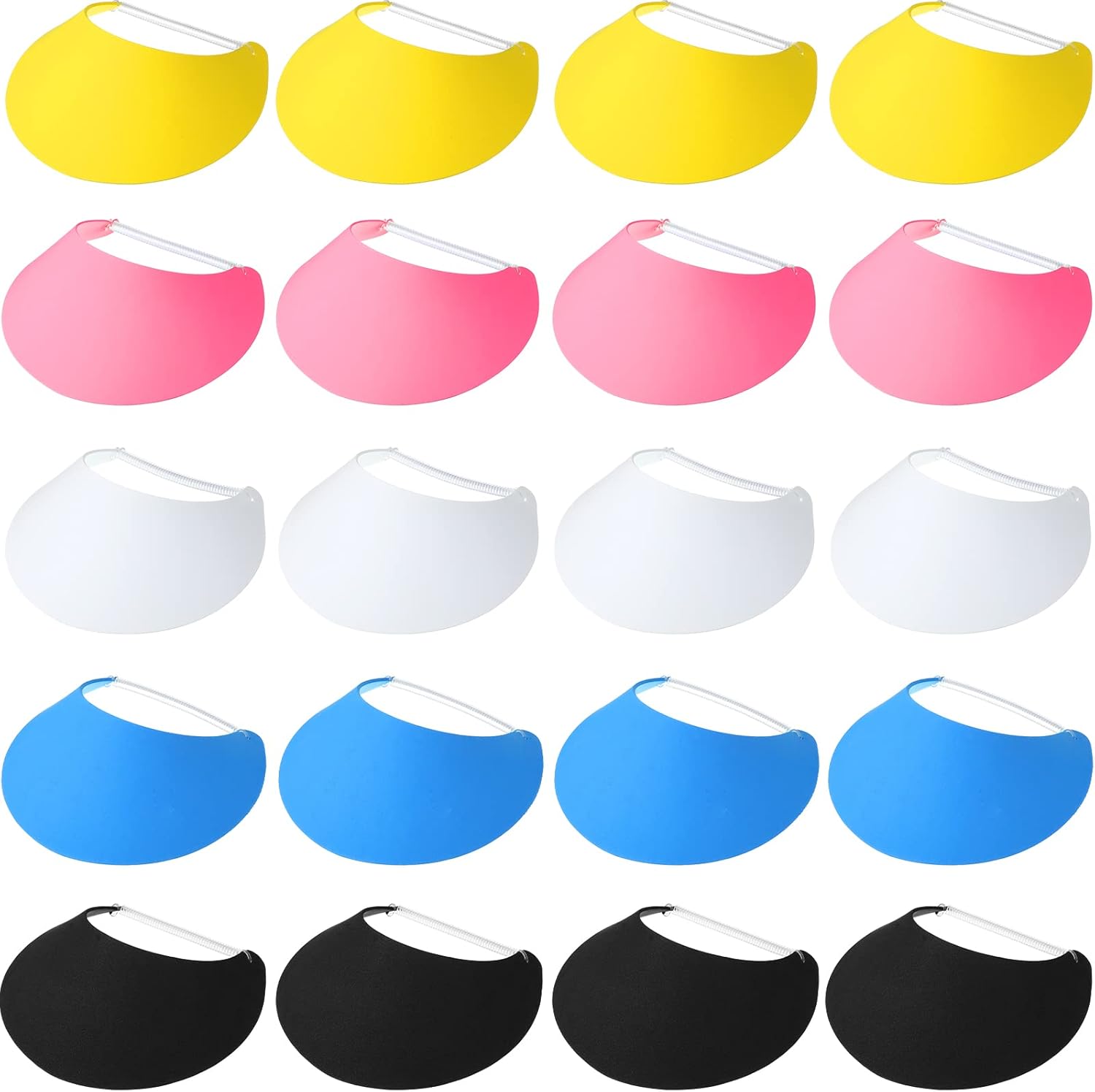 20 Pieces Sun Visors Foam Visor for Kids Adults 5 Assorted Color Golf