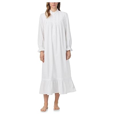 Eileen West Cotton Brushed Flannel 50 Long Sleeve Highneck Nightgown Women