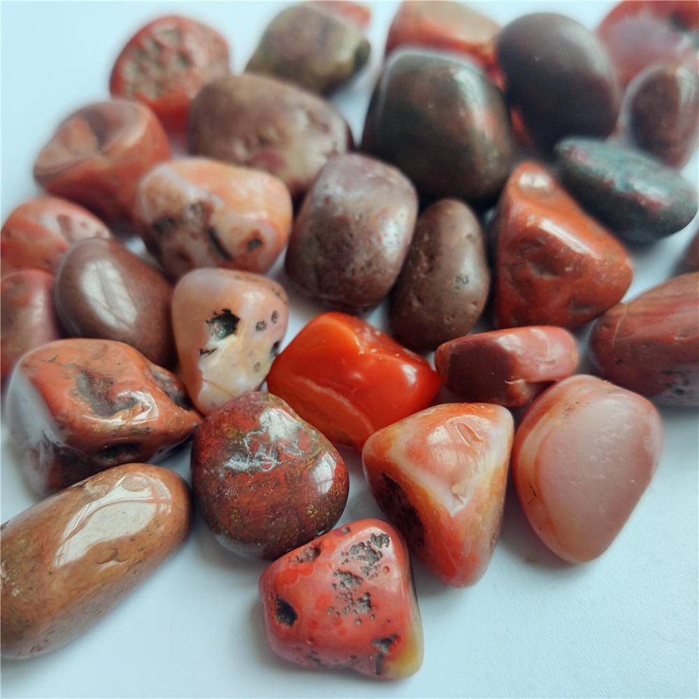 Natural Red Agate Gravel Specimen Raw Gemstone Body Heathy Specimen Beautiful Collection Gift-100g 15-20mm