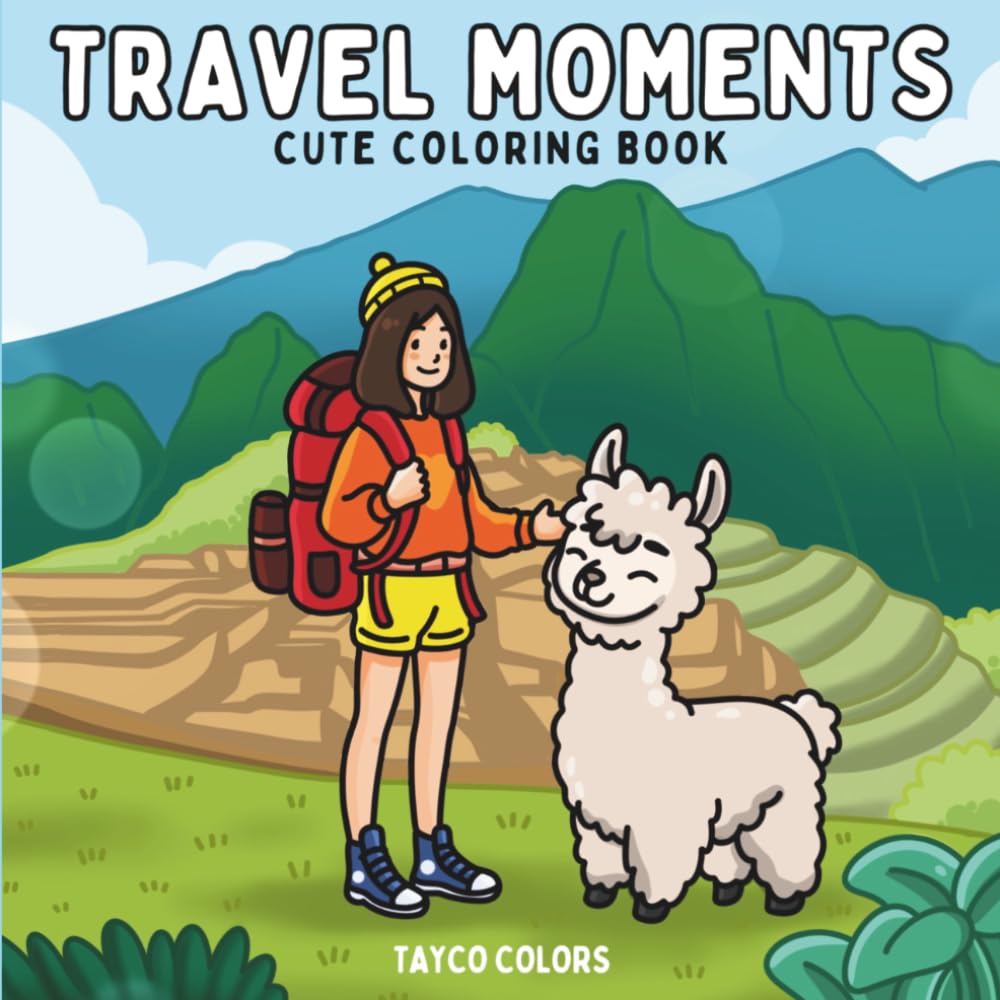 Travel Moments: Coloring Book for Adults and Kids, Bold and Easy Designs, Simple Illustrations Featuring Woodland Animals and Scenes (Bold and Easy Coloring Books)