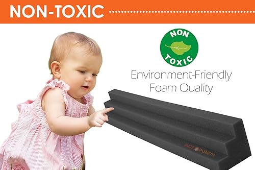 Miniatura 8 de 8 piezas de bloque de espuma de pared de esquina de estudio de cuña acústica negra de 4.7 x 4.7 x 18.8 pulgadas AP1162