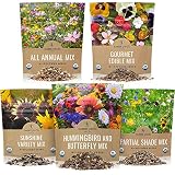 Bulk Wildflower Seeds Variety Pack - 5 Large Packets 5 Different Mixes - Over 1/4 Pound - More Than