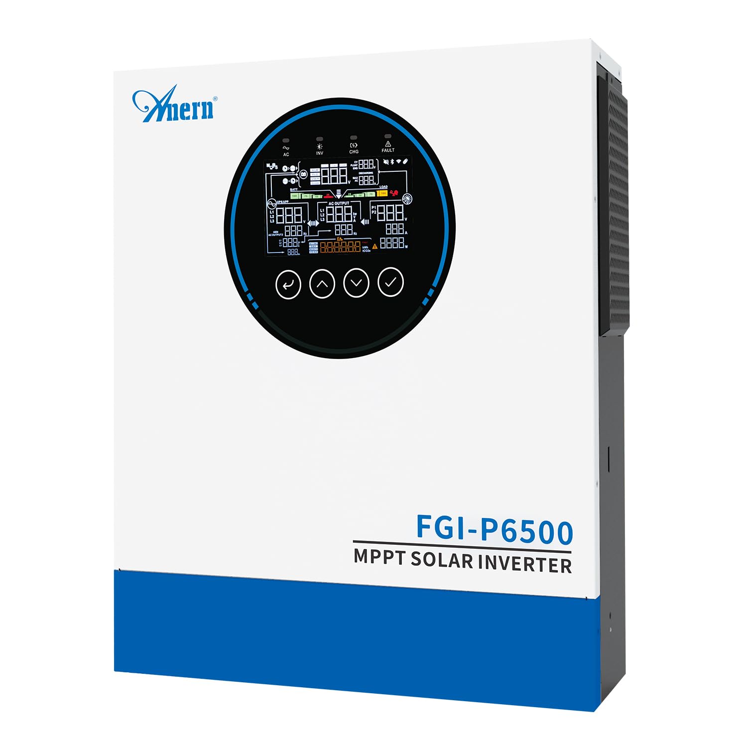 Anern - Inverter ibrido da 6500 W, da 48 V CC a CA 230 V, PV 500 V CC, funzionamento indipendente dalla rete, funzione parallela, capacità di sovraccarico 9000 W, 120 A MPPT, per batterie al piombo e
