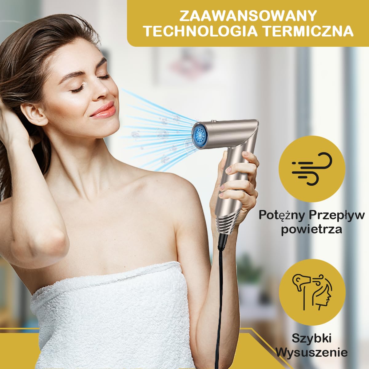 Pędzel do suszarki do włosów Fleau Beauty - Edycja PRO - Multistyler - Airstyler - Hairwrap - Szczotka do loków - Suszarka do włosów - Hairstyler - Zestaw 6 w 1 (szary - Zestaw 6 w 1)