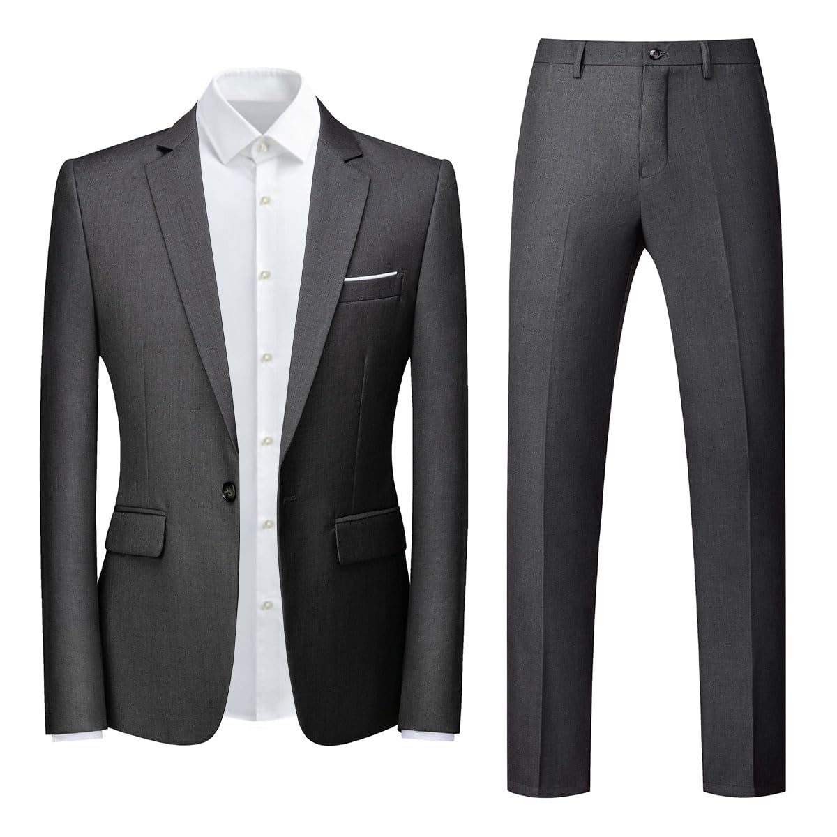 YOUTHUP Abito da Uomo 2 Pezzi Slim Fit 1 Bottone Abiti da Lavoro Smoking da Sposa Blazer e Pantaloni