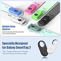 Vista 2 de Funda para Galaxy SmartTag2 con pasador invisible, funda protectora completa de silicona suave antideslizante para Samsung Galaxy Smart Tag 2