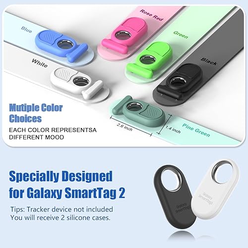 Miniatura 2 de Funda para Galaxy SmartTag2 con pasador invisible, funda protectora completa de silicona antideslizante impermeable para Samsung Galaxy Smart Tag 2