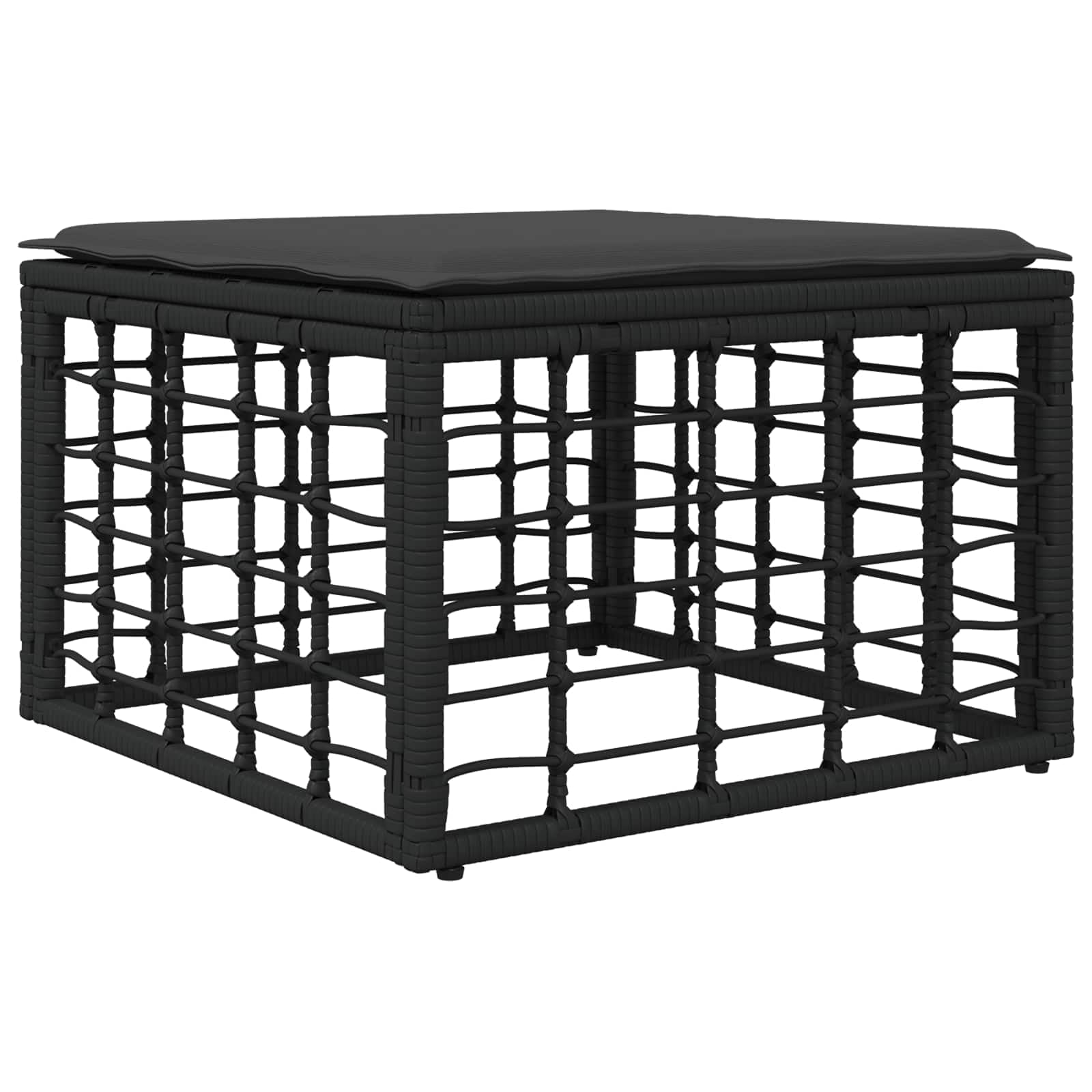 Set di divani da giardino modulari in polyrattan a 5 posti, colore: nero | Set di mobili flessibili per terrazza e balcone con elementi regolabili e imbottiture morbide.