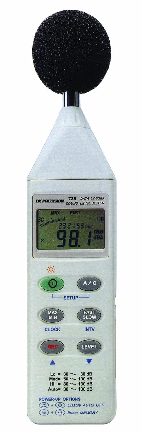 B&K Precision 735 Datalogging Digital Sound Level Meter with RS-232 Software and Cable