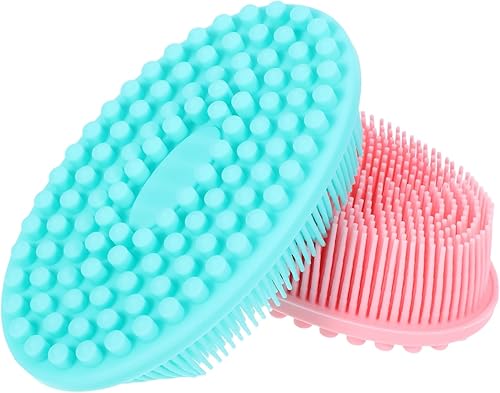 Cepillo suave para masaje corporal y cuero cabelludo para limpieza de la piel, diseño ergonómico para autolimpieza, desarrollo sensorial, material