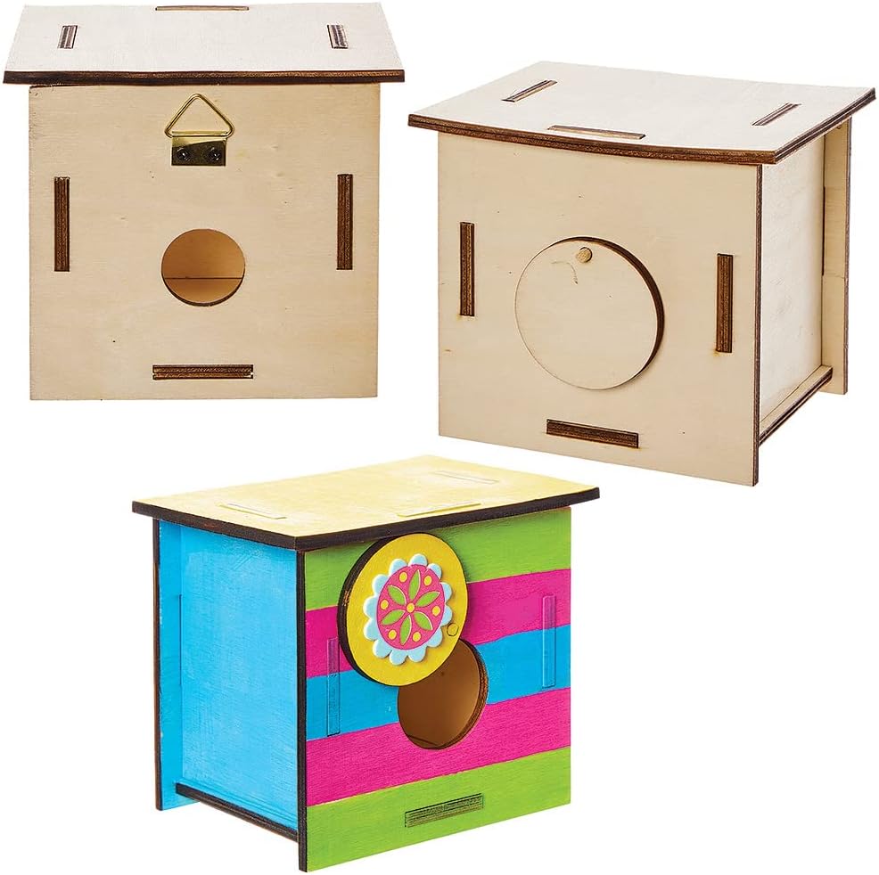 Baker Ross FX585 Wooden Home Hobby Kit - Children's Craft Kit - Natural Resources