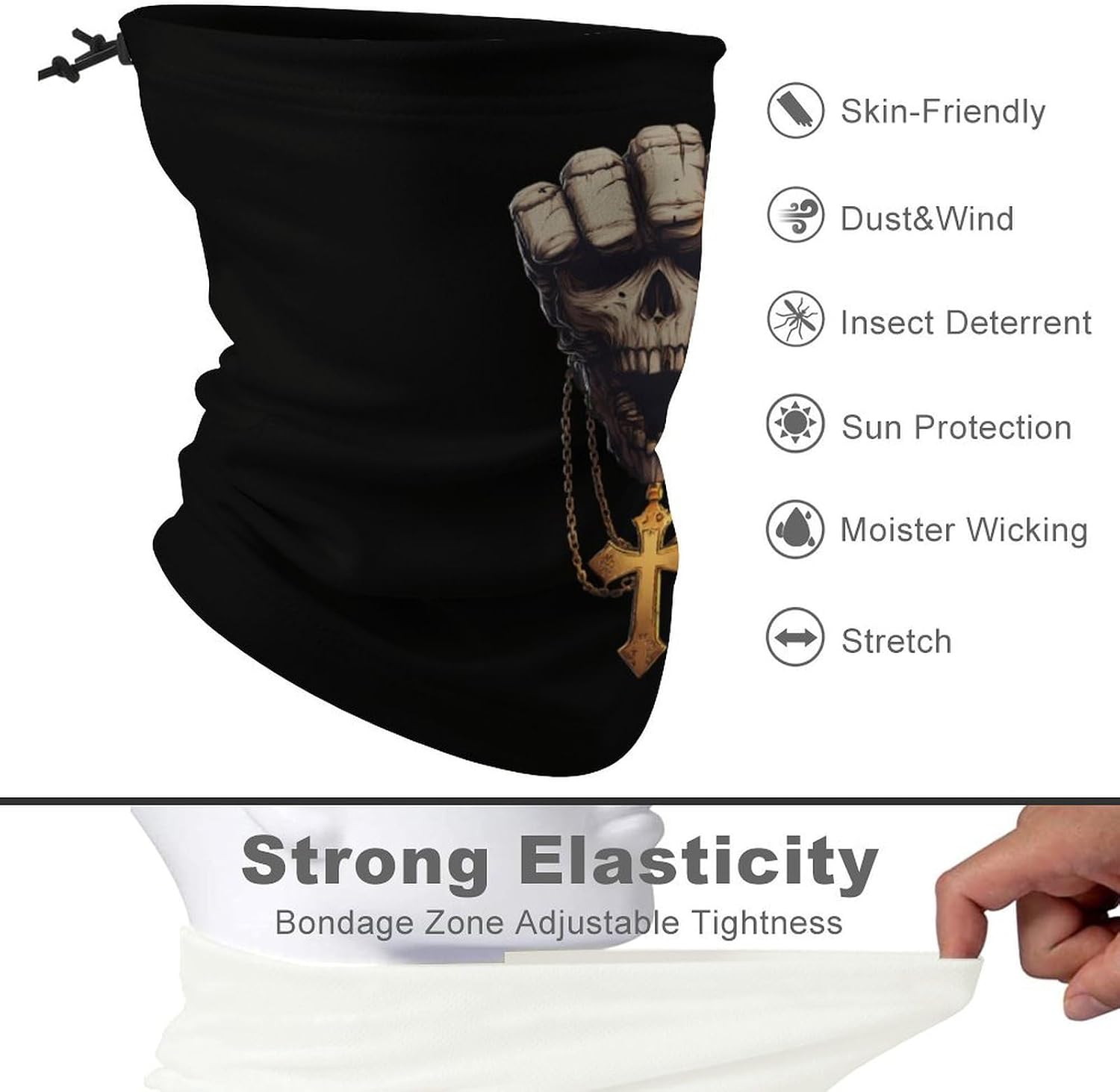 Praying Hands Neck Gaiter Multifunctional Face Mask Windproof Head Wrap for Men Women