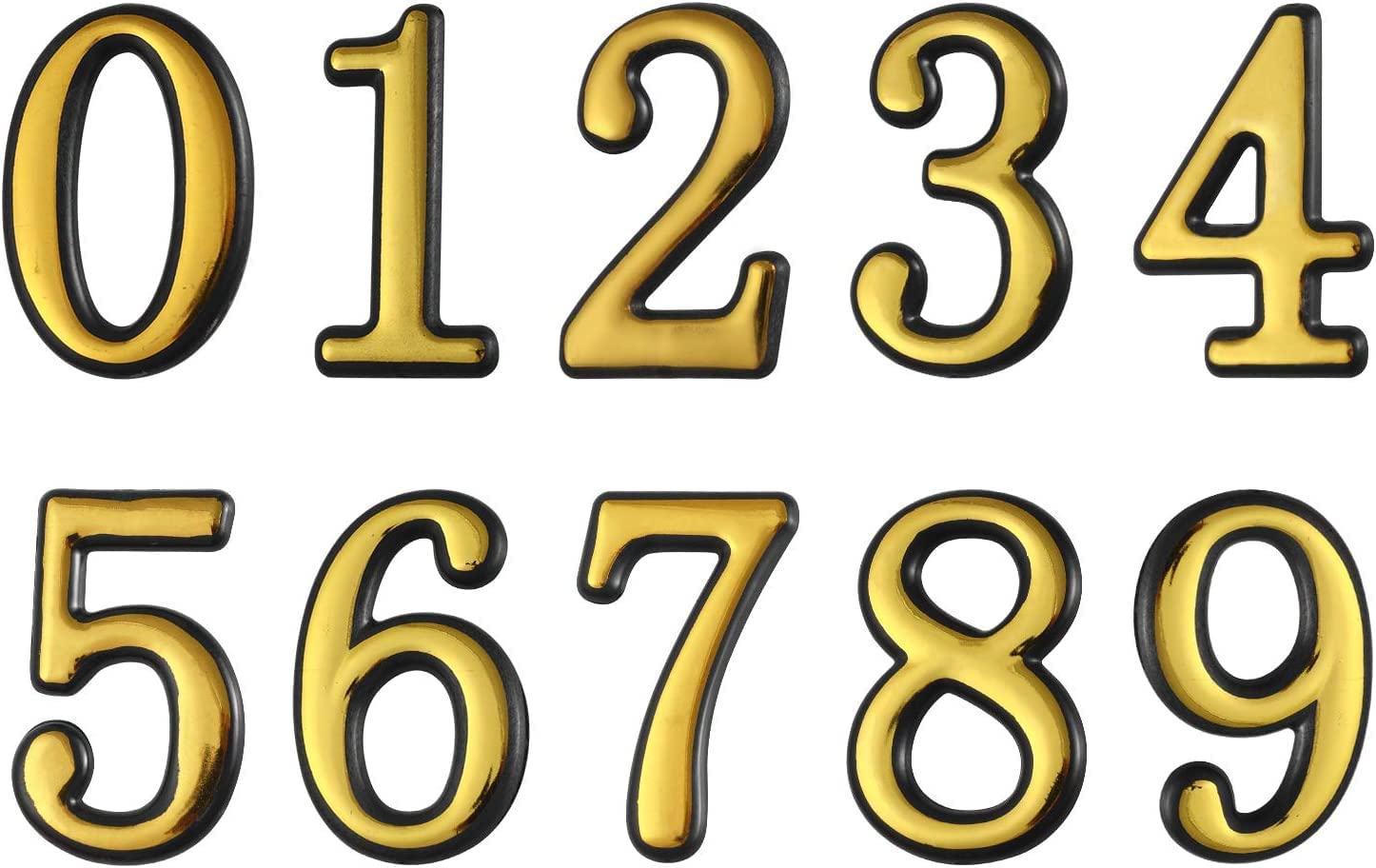 MIUPOOMailbox Numbers 0-9, Door Address Number Stickers for House/Apartment/Floor,10 Pack 0-9,4 Inches, Gold.