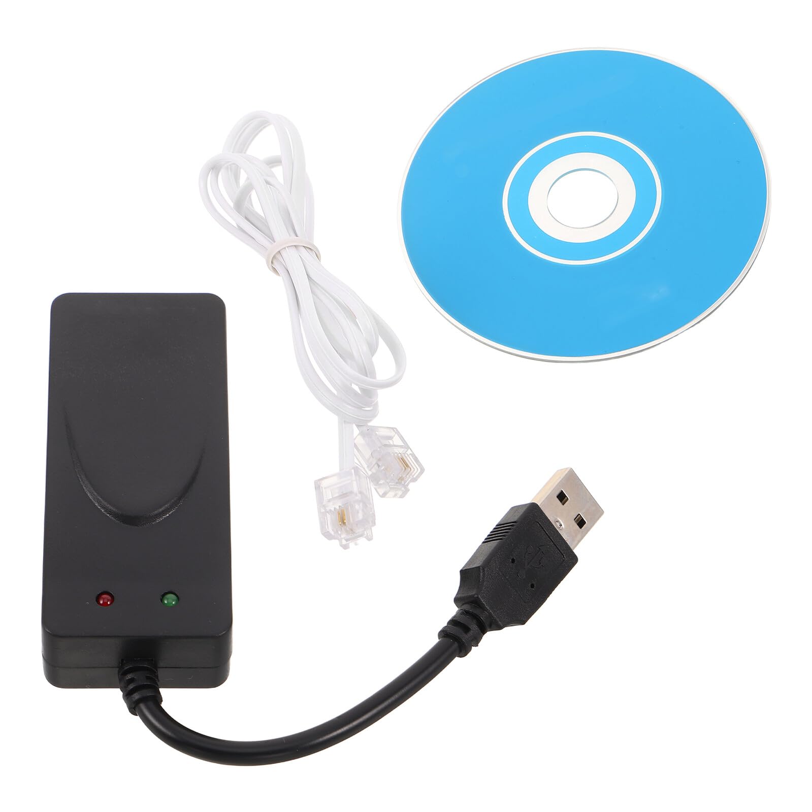 GALPADA Modem Fax USB Nero Doppia Porta USB in Abs, Connessione Dati Alta Velocità, per Spazi Ufficio Desktop e Rete Domestica