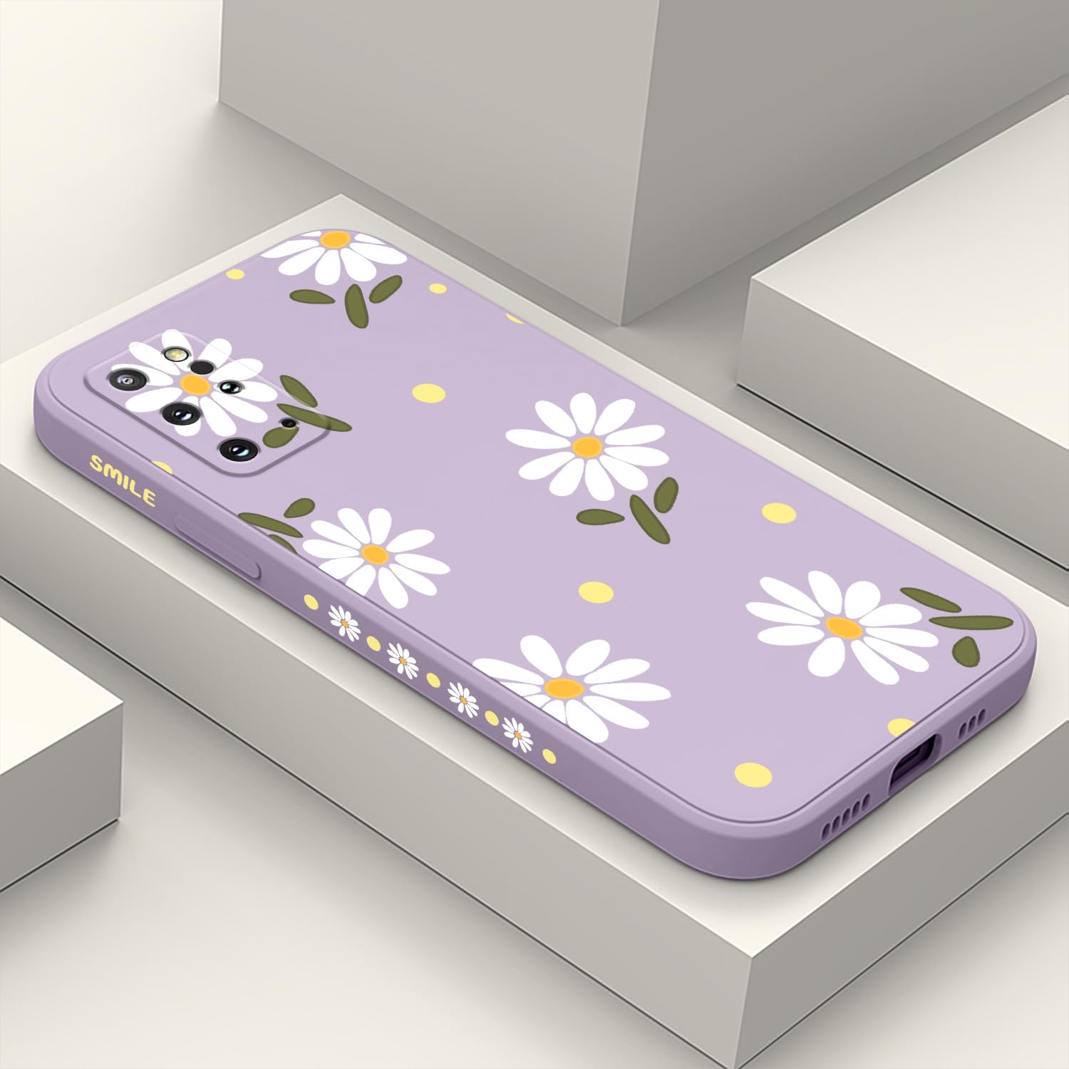 LEECG for Samsung Galaxy S20 Plus Case, Flower Pattern Soft Silicone Microfiber Lining Side Creative Design for Samsung S20 Plus Phone Cover, Daisy