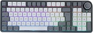 EPOMAKER TH96 96% ISO(UK) Layout Hot Swap Mechanical Gaming Keyboard with South-facing RGB LEDs, 2.4Ghz/Bluetooth 5.0/Wired, Gasket, MDA Profile Keycaps, 6000mAh Battery, Knob Control for Windows/Mac