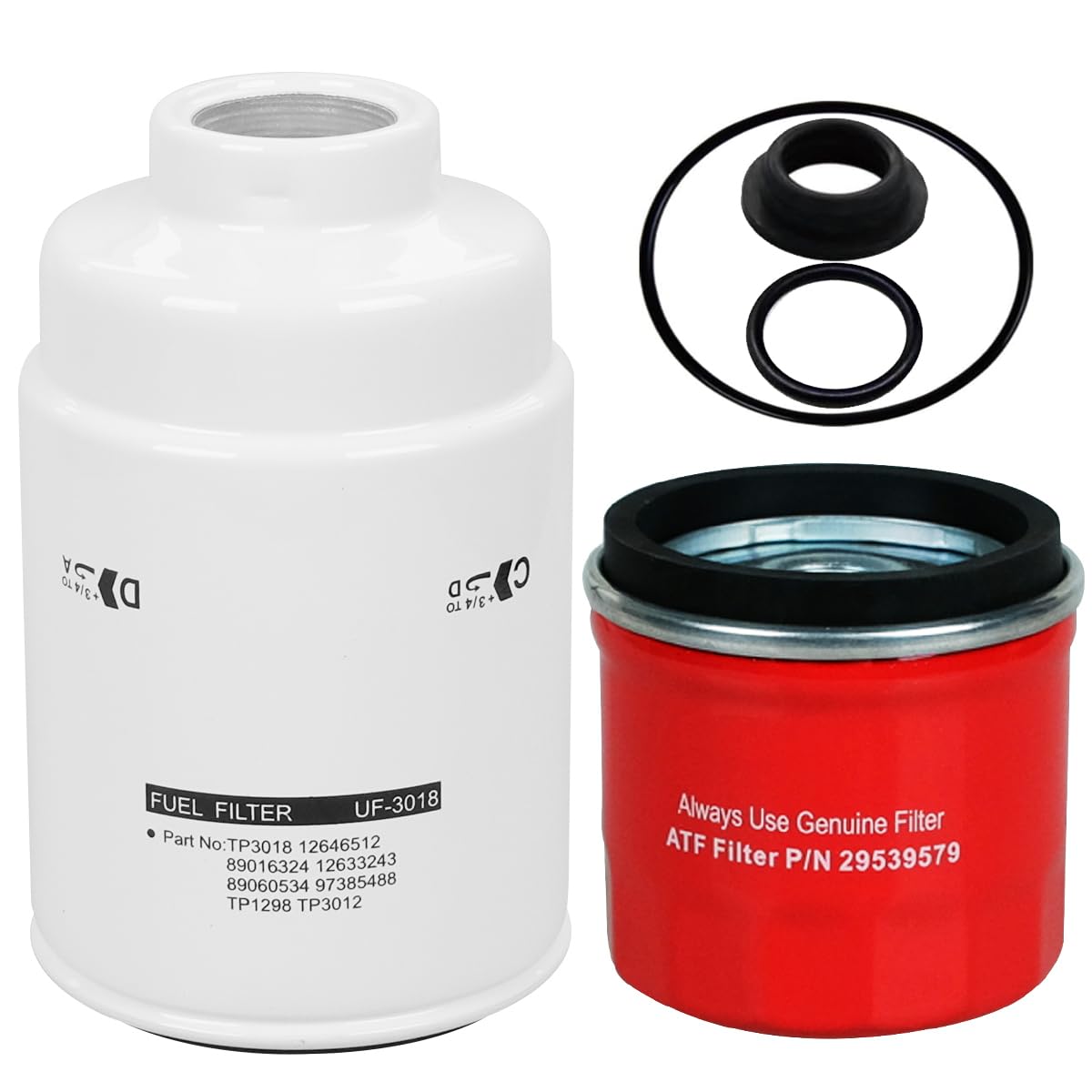 Photo 1 of TP3018Fuel Filter & 29539579 Transmissions Filter kit Fits For Allison 1000 2000 2400 Transmissions, 6.6L Duramax Diesel Engine, 01-16 Chevy Silverado/GMC Sierra 2500HD 3500, Replace# TP3012, 12664429