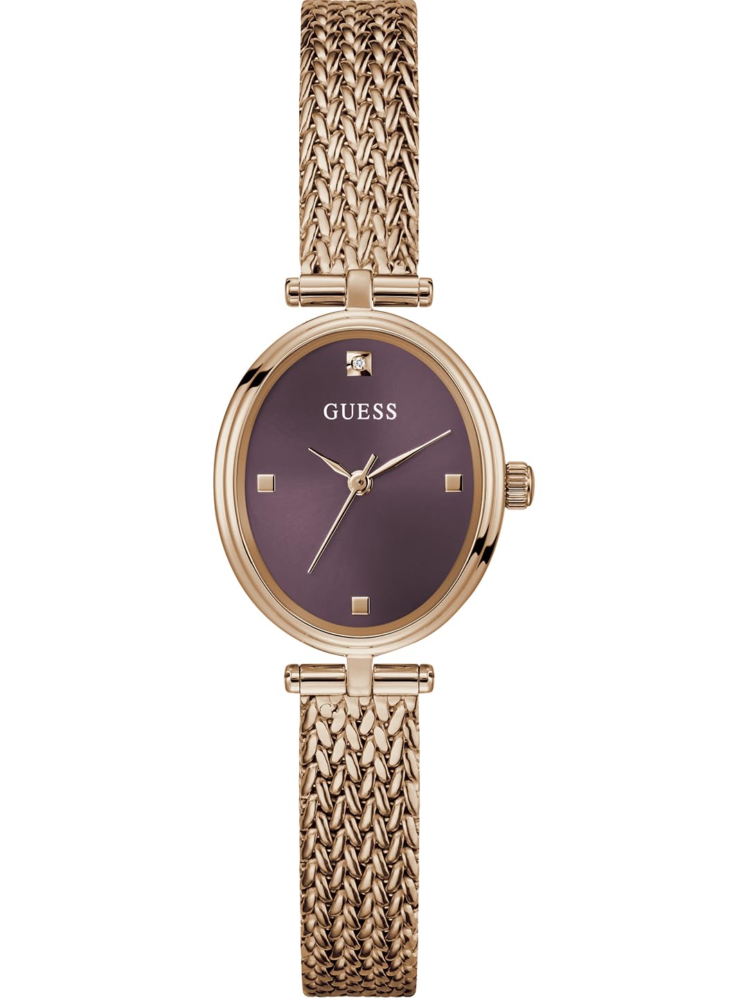 GUESS Reloj analógico para mujer, color rojo rubí dorado, diseño elegante