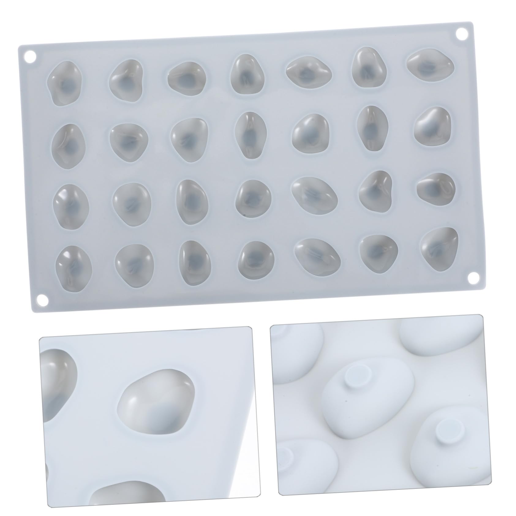 3 Piezas Molde de Silicona para Chocolate y Fondant Diseño de Piedras Suaves Molde Flexible para Repostería DIY Fácil Desmoldeo y Limpieza
