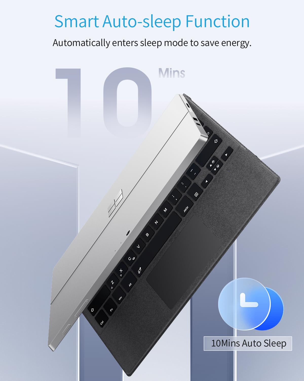 TiMOVO Tastiera Italiana per Microsoft Surface PRO 7 Plus/PRO 7/PRO 6/PRO 5/PRO 4/PRO 3, QWERTY Tastiera Bluetooth con Retroilluminazione a 7 Colori, Luminosità Regolabile, Grigio