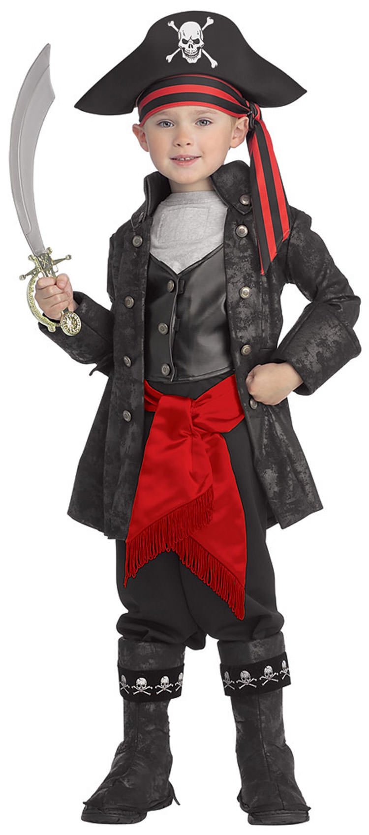 Pirates of the Seven Seas Child's Captain Black Costume, Med