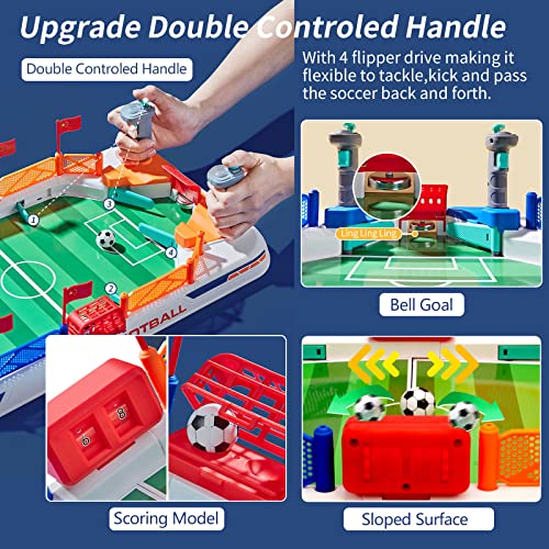 Couomoxa Upgrade Mini Football Games With 4 Flipper Drive Simulate Mini Tabletop Soccer Sport Board Game Educational Interactive Play Toy Gift For Boys,Girls Ages 3+ Adults thumb #2