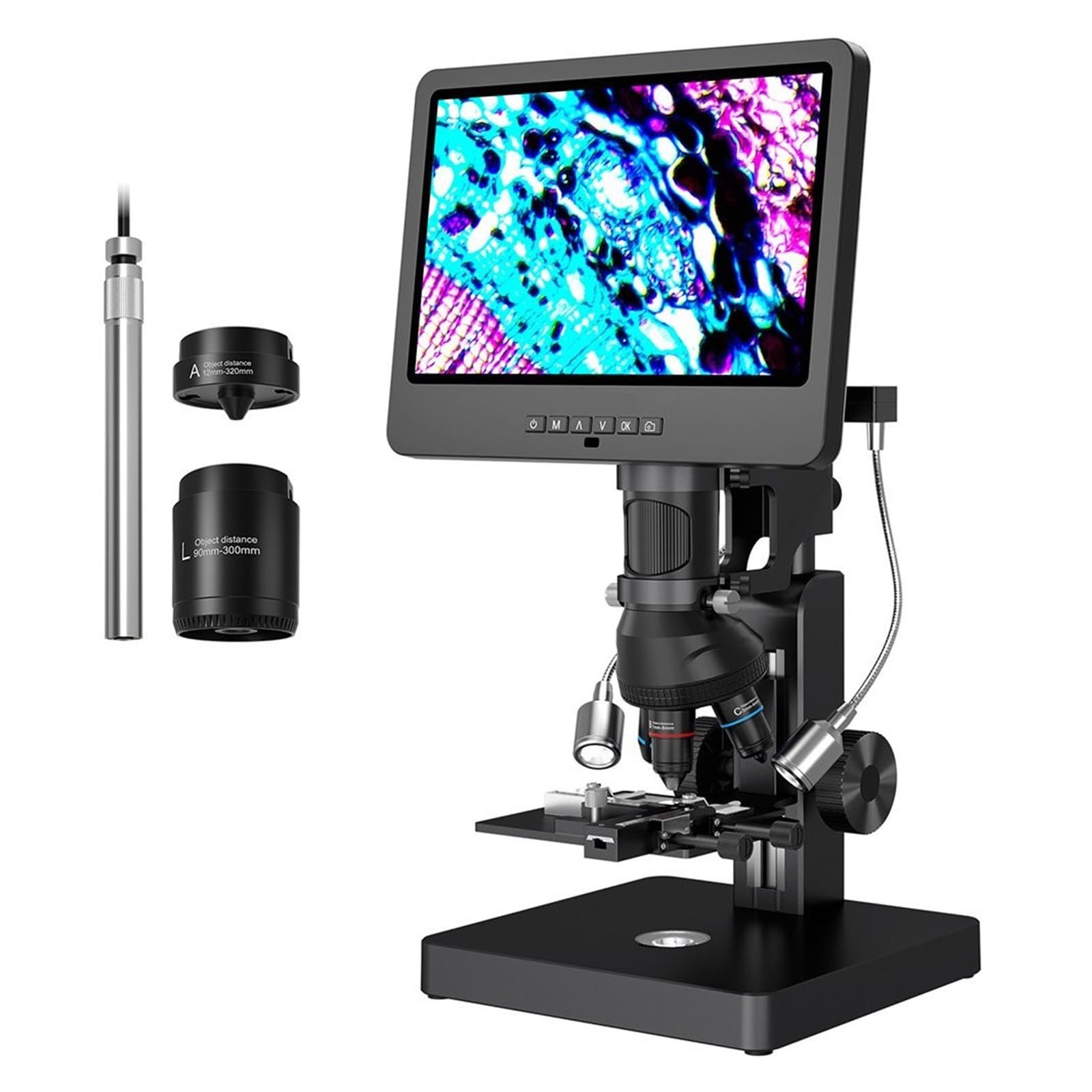 Z Endoskopem Mikroskop Cyfrowy UHD 2160P HDMI 5000X 10.1 LCD 5 Obiektywami Biologiczny W Laboratorium Domowym Wyraźny Precyzyjny Szczegóły Bez Wysiłku